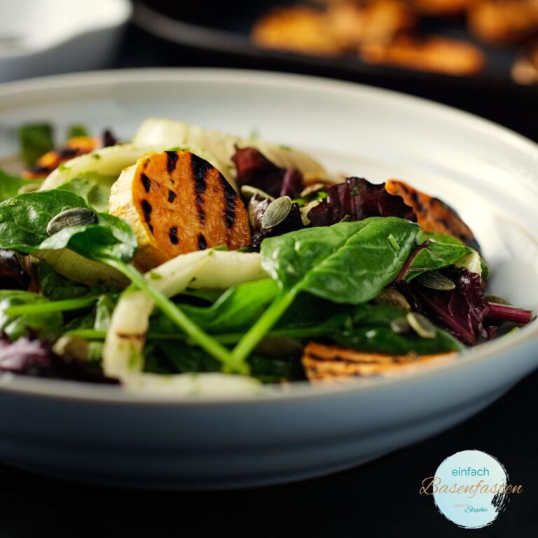 Süßkartoffel-Birnen-Salat mit Walnuss basisch - einfach Basenfasten